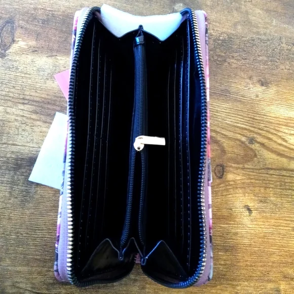 **Sold on Mercari** Betsey Johnson Purple Floral Long Checkbook Wallet - Picture 7 of 8